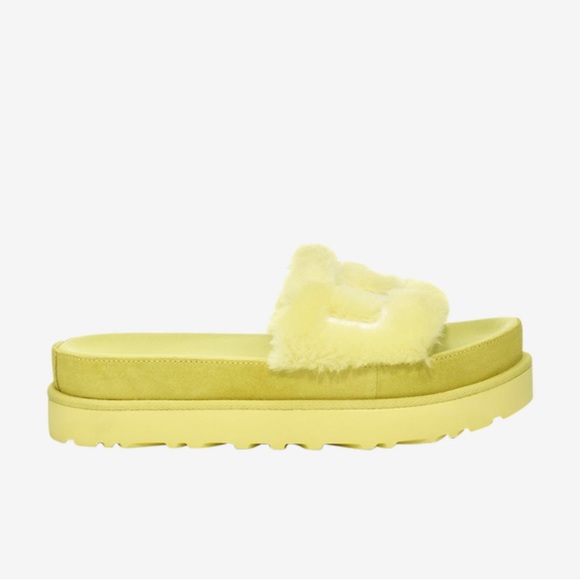 UGG Laton Fur Slide SZ 7 BRAND NEW 💛⭐️🌻🌝 - Picture 5 of 10